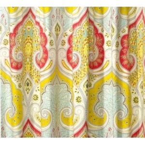 ECHO Jaipur Shower Curtain Boho Paisley Red Yellow Green Cotton Fabric 72x72"